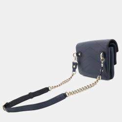 Chanel V Stitch  Navy/Black Leather Waist Bag