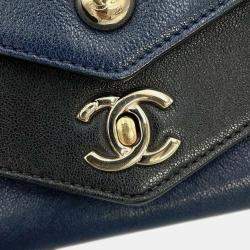 Chanel V Stitch  Navy/Black Leather Waist Bag