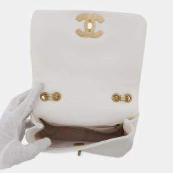 Chanel White Lambskin Chain Shoulder Bag