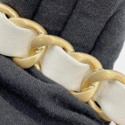 Pre Owned Chanel Matelasse Chain  White Lambskin shoulder Bag
