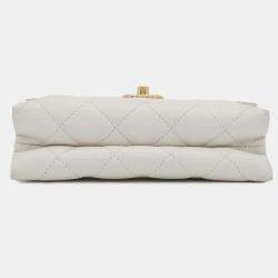 Pre Owned Chanel Matelasse Chain  White Lambskin shoulder Bag