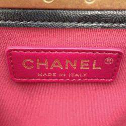 Chanel Matelasse Cc Logo Box Chain Black Lambskin shoulder  Bag