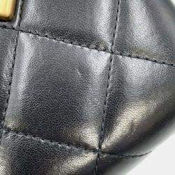 Chanel Matelasse Cc Logo Box Chain Black Lambskin shoulder  Bag