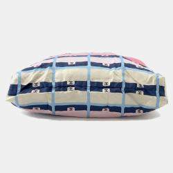 Chanel Navy Pink Caviar Leather Nylon Shoulder Bag