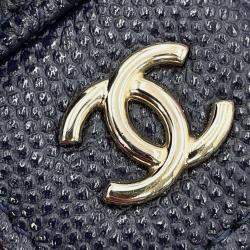 Chanel Navy Pink Caviar Leather Nylon Shoulder Bag