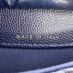Chanel Navy Pink Caviar Leather Nylon Shoulder Bag