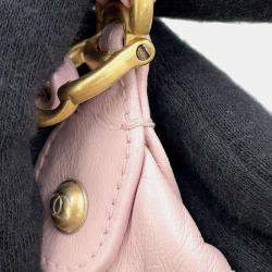 Chanel Pink Lambskin CC Logo Hobo Bag 