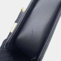 Chanel Black Leather Mini Boy Chain Shoulder Bag 