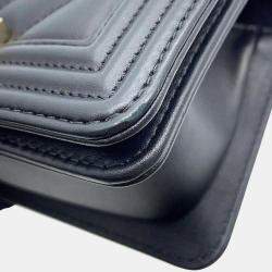 Chanel Black Leather Mini Boy Chain Shoulder Bag 