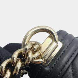 Chanel Black Leather Mini Boy Chain Shoulder Bag 