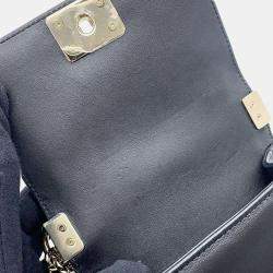Chanel Black Leather Mini Boy Chain Shoulder Bag 