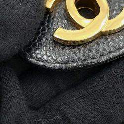 Chanel Matelasse Double Flap Chain Black Caviar Leather shoulder Bag