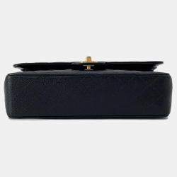 Chanel Matelasse Double Flap Chain Black Caviar Leather shoulder Bag