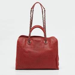 Chanel Brick Red Perforated Leather Up in the Air Tote