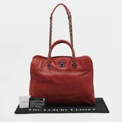 Chanel Brick Red Perforated Leather Up in the Air Tote