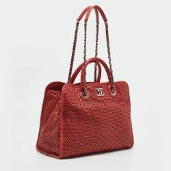 Chanel Brick Red Perforated Leather Up in the Air Tote