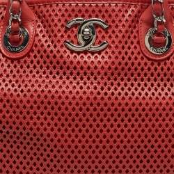 Chanel Brick Red Perforated Leather Up in the Air Tote