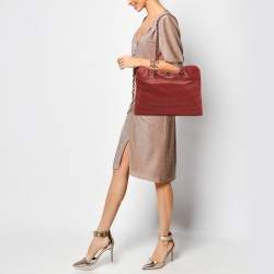Chanel Brick Red Perforated Leather Up in the Air Tote