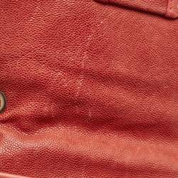 Pre Owned Chanel Red Quilted Caviar Leather French Riviera Shoulder Bag