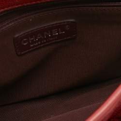 Pre Owned Chanel Red Quilted Caviar Leather French Riviera Shoulder Bag