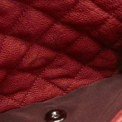 Pre Owned Chanel Red Quilted Caviar Leather French Riviera Shoulder Bag