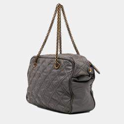 Chanel Grey CC Quilted Calfskin Triptych Tote
