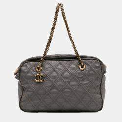Chanel Grey CC Quilted Calfskin Triptych Tote