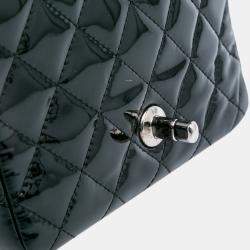 Pre Owned Chanel Black Mini Square Classic Patent Single Flap