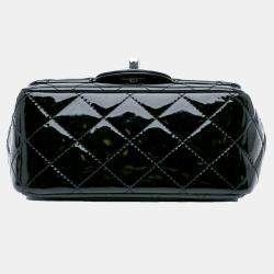Pre Owned Chanel Black Mini Square Classic Patent Single Flap