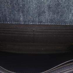 Chanel Blue Denim Stitched 19 Flap Wallet On Chain