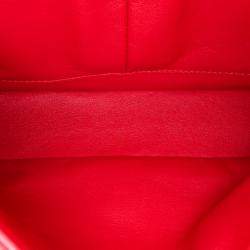 Pre Owned Chanel Red Medium Classic Lambskin Double Flap