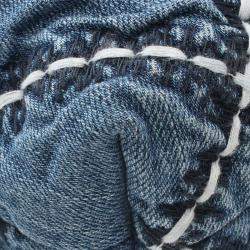 Chanel Blue Mini Denim Stitched 22 Handbag