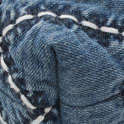 Chanel Blue Mini Denim Stitched 22 Handbag