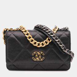 Chanel Black Quilted Lambskin 19 Wallet on Chain