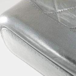 Pre Owned Chanel Silver Leather Gabrielle Shoulder Bag