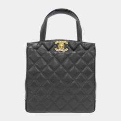Chanel Black Caviar Leather Tote Bag