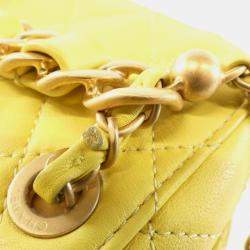 Chanel Yellow Leather Vanity Case Shoulder Bag