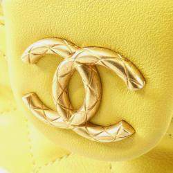 Chanel Yellow Leather Vanity Case Shoulder Bag