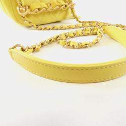 Chanel Yellow Leather Vanity Case Shoulder Bag