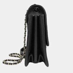 Pre Owned Chanel Black Leather Beauty Lock Shoulder Bag