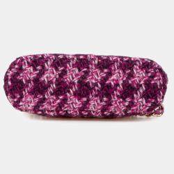 Chanel Purple Multicolor Tweed Chain Shoulder Bag