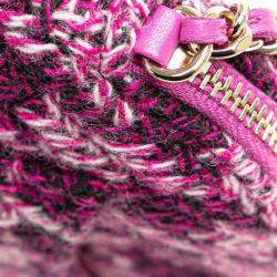 Chanel Purple Multicolor Tweed Chain Shoulder Bag