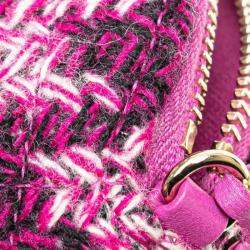 Chanel Purple Multicolor Tweed Chain Shoulder Bag