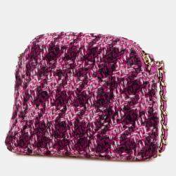 Chanel Purple Multicolor Tweed Chain Shoulder Bag