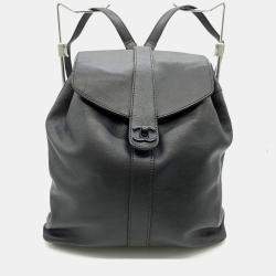 Chanel Black Leather Coco Mark Backpack 