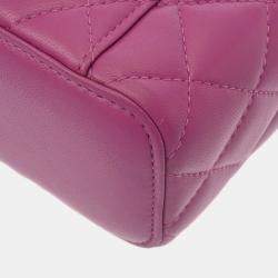 Chanel Purple Lambskin Matelasse Coco Ball Chain Pouch Shoulder Bag