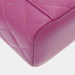 Chanel Purple Lambskin Matelasse Coco Ball Chain Pouch Shoulder Bag