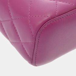 Chanel Purple Lambskin Matelasse Coco Ball Chain Pouch Shoulder Bag