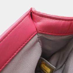 Chanel Pink Velour Leather Boy Coco Mark Chain Shoulder Bag 
