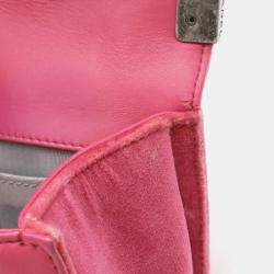 Chanel Pink Velour Leather Boy Coco Mark Chain Shoulder Bag 
